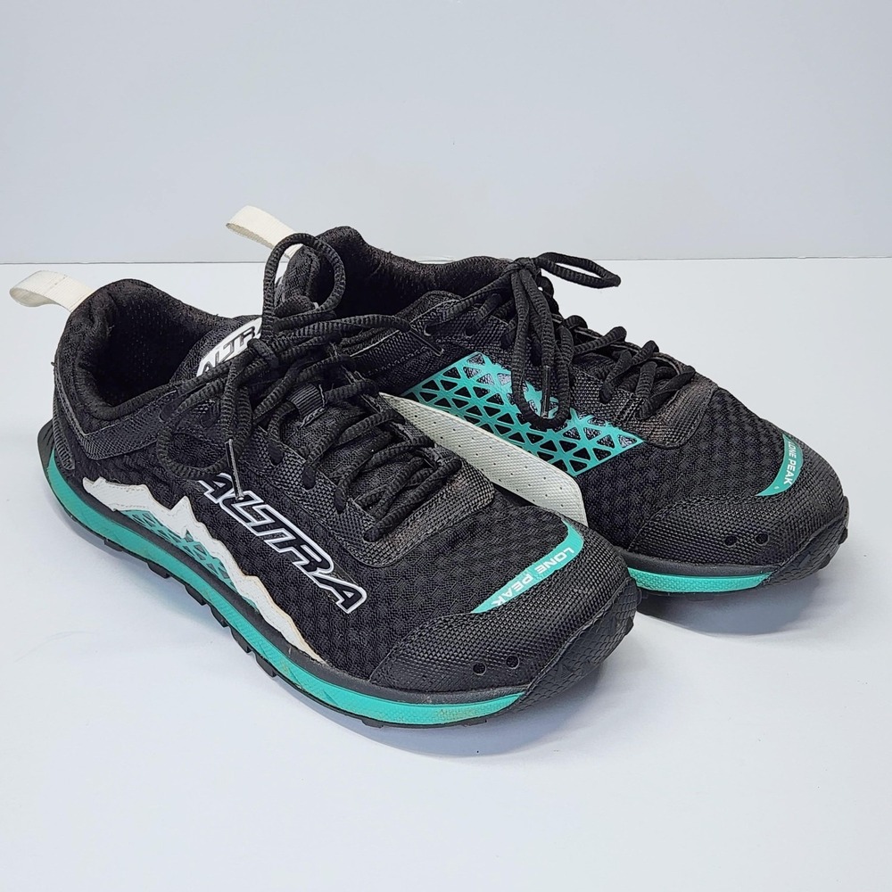 Altra Lone Peak Shoes Womens Size 7.5 Black Zero Drop Trail Running Sneakers